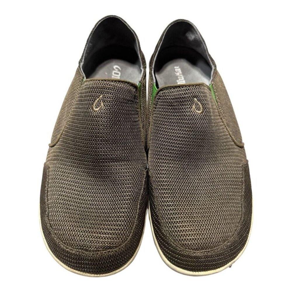 OluKai Nohea Shoes Mustang/Lime Peel Size 9